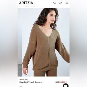 Aritzia Wilfred Hush Knit V-neck Sweater - 2XS
